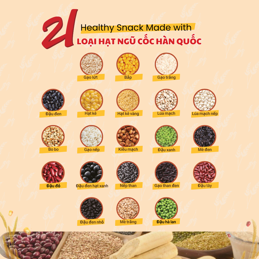 Alternative view of Bánh ngũ cốc 21 loại hạt KEMY vị phomai Hàn Quốc